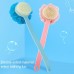 2 In 1 Multi  function Soft Hair Long Handle Bath Ball Body Brush  Blue